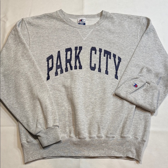 Champion Gray Crewneck Sweatshirt with Park City Print Size Large - Picture 1 of 8